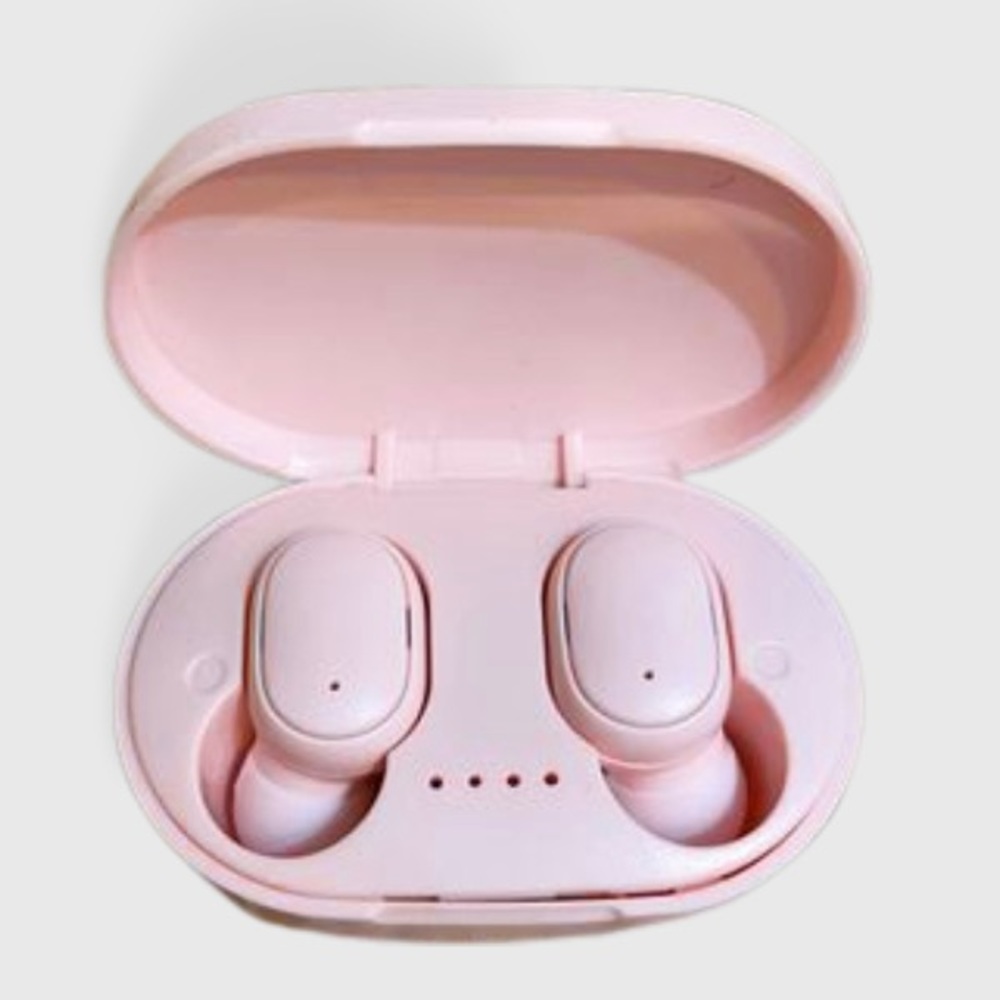 NOISE CANCELLATION WATERPROOF WIRELESS EARBUDS HEADPHONES PINK